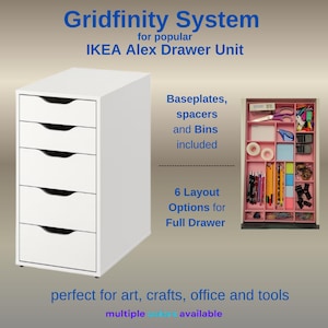 IKEA Alex Drawer Gridfinity Organizer Set, 3D Printed Insert