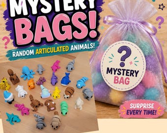 BEST VALUE 3D Printed Mini Animals | Bags of 5 to 100 Mini Animals |  Fidget Pets | Classroom Rewards | Treasure Box Items | Party Favor