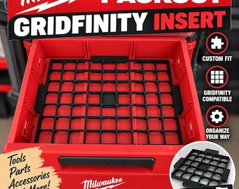 Milwaukee Packout Gridfinity Insert 3D Printed Drawer Baseplate for Packout Tool Box Storage System - Life is better when its organized