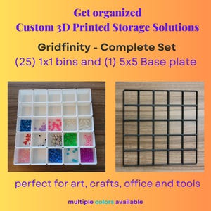 Complete set - Gridfinity Drawer Organizer 3D printed complete Kit for Modular Storage Solution for Workshop Garage Office Crafting Screws
