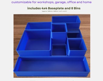 Starter Kit 3D Printed Gridfinity: Modular Drawer Organizer for Workshop