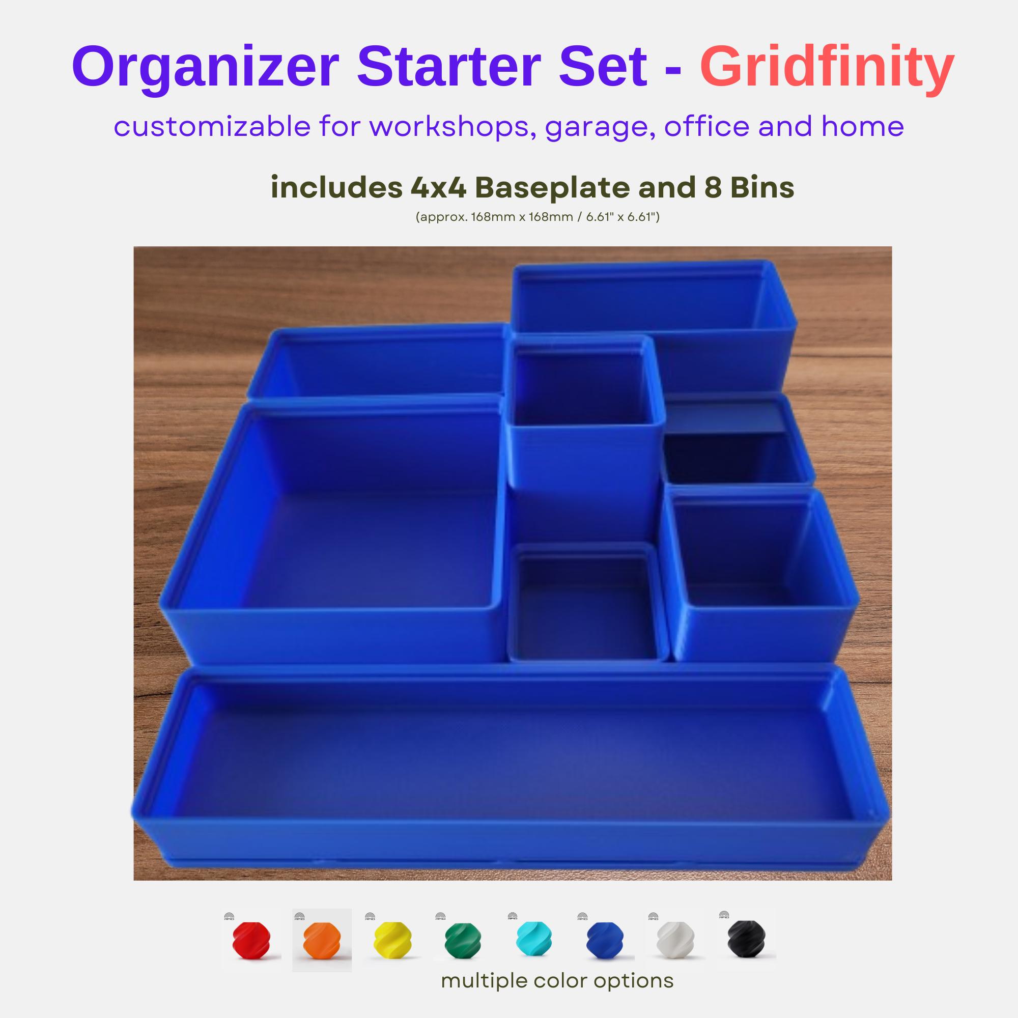 Starter Kit 3D Printed Gridfinity: Modular Drawer Organizer for