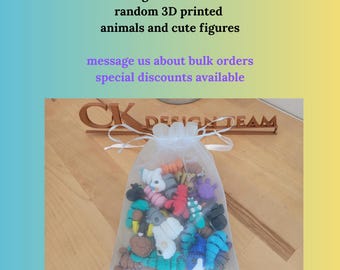 MYSTERY MIX of 3D Printed Mini Animals | Bags of 5 to 100 Mini Animals |  Fidget Pets | Classroom Rewards | Treasure Box Items | Party Favor