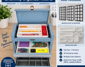 Customizable Sams Club Mini Tool Box Inserts 3D Printed Gridfinity Organizer for perfect fit - Life is better when its organized