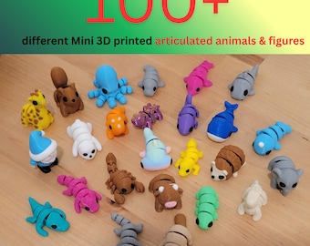 YOU PICK 3D Printed Mini Animals | Party Favor | Classroom Rewards | Flexi Fidget Toys | Pocket Pets | Mini Desk Toys | Cute Mini Animals