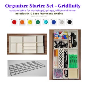 Gridfinity Organizer Kit: Large Modular Storage Bins for Drawers image 1