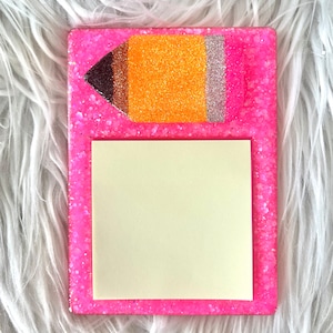 Sticky Note Holder | Custom Sticky Note Holder | Teacher Gift | Glitter Desk Accessory | Glitter Teacher Gift