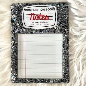 Composition Sticky Note Holder | Customized Sticky Note Holder | Teache Sticky Note Holder | Glitter Sticky Note Holder | Teacher Gift