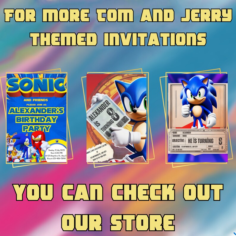 Editable Sonic Birthday Party Invitation Template,sonic the Hedgehog ...