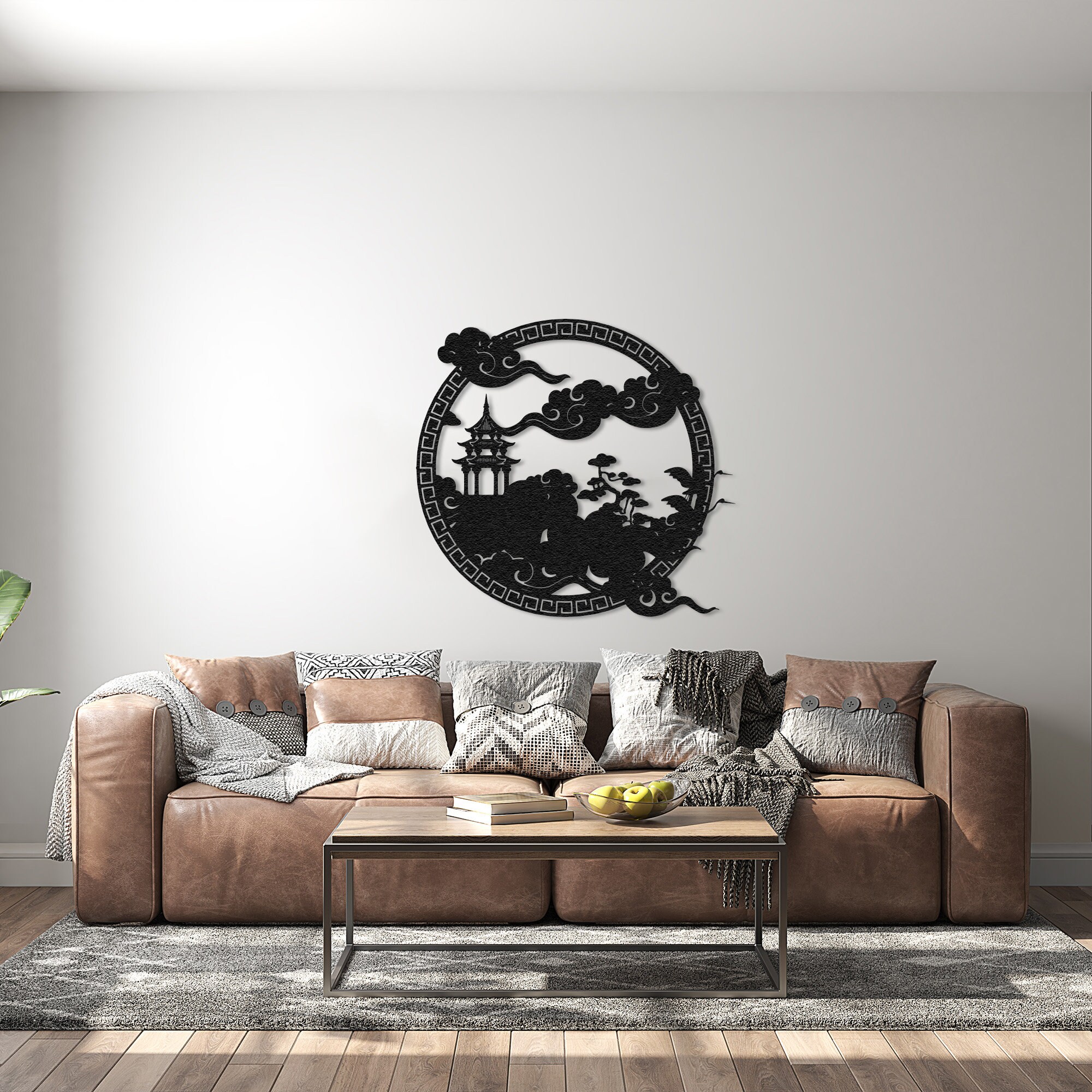 Japanese Metal Wall Art, Bonsai Tree Metal Art, Cherry Blossom Tree