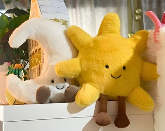 Cute Sun and Moon Plush Cushions | Plush Pillows | Cute Throw Cushions | Nursery decor | Living room decor