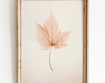 Rustic Fall Wall Art Minimalist Fall Digital Print Fall Printable Decor Art Print Leaf Press Autumn Print Fall Sign Fall Watercolor Painting