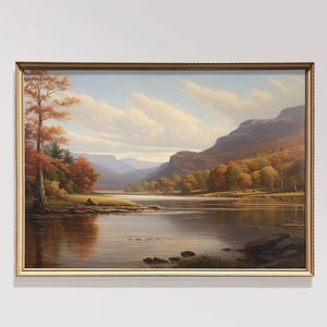 Fall Oil Painting Vintage Fall Landscape Painting Fall Wall Art Fall Print Autumn Decor Forest Fall Decor Moody Wall Art Digital Print