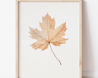 Minimalist Fall Digital Print Rustic Fall Printable Decor Fall Wall Art Leaf Press Art Print Autumn Print Fall Sign Fall Watercolor Painting