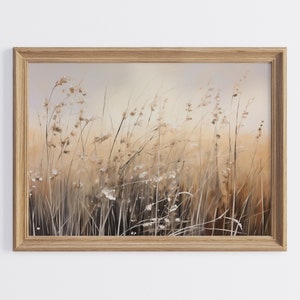 Vintage Wildflower Painting, Printable Spring Decor, Vintage Flower Field Landscape Painting, Country Field Landscape, Digital Download
