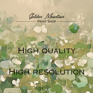 May include: A digital illustration of a green and white abstract floral pattern with the text "HIGH QUALITY" and "HIGH RESOLUTION" in black.