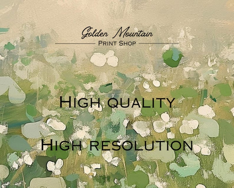 May include: A digital illustration of a green and white abstract floral pattern with the text "HIGH QUALITY" and "HIGH RESOLUTION" in black.