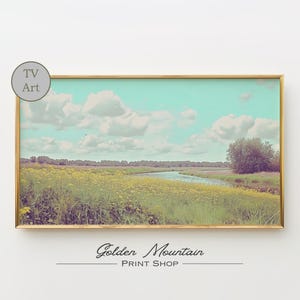 Spring Samsung Frame TV Art Wildflower Field TV Art Frame Landscape Vintage Farmhouse TV Art Easter Decor Spring Tv Art Neutral Tv Art