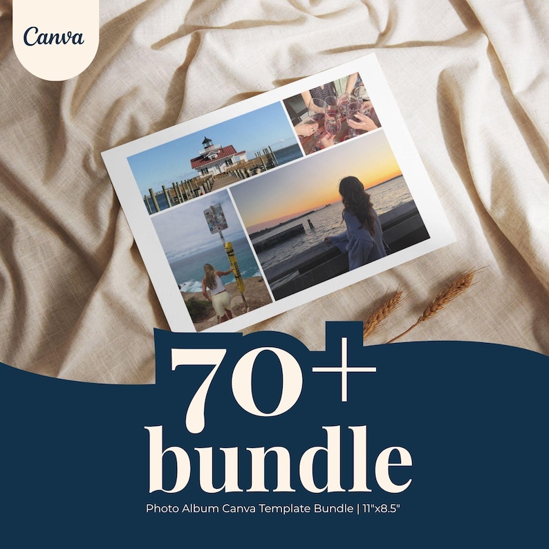 70+ Photo Album Canva Template Bundle (11"x8.5") (Digital Download) image 1