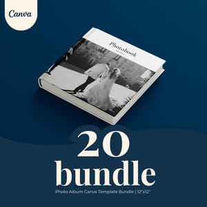 Wedding Photo Album Template Canva 20 Page, Editorial Layout, Modern Bride, Professional Photography Book