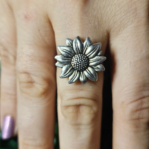 Stainless steel Sunflower ring