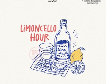 Limoncello Summer PNG: Gráfico de limão desenhado à mão (SVG, PNG, DXF)