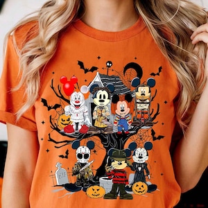 Vintage Mickey Chareacter Horror Halloween Shirt, Disney Halloween Shirt, Mickey&#39;s Not So Scary Halloween Party Shirts, Horror Movie Shirt