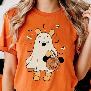 Halloween Winnie The Pooh Shirt, Pooh Ghost Halloween Shirt, Spooky Season Shirt, Pooh Shirt, Cute Fall Shirt, Halloween Women&#39;s Shirt