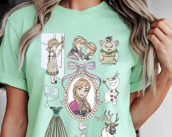 Retro Disney Anna Shirt, Frozen Shirts, Disney Girls Trip, Disney World Shirts, Disneyland Shirt, Frozen coquette shirt