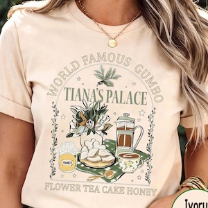 Disney Tiana&#39;s Palace T-shirt, Princess Tiana Flower Tea Cake Honey Shirt, The Princess and The Frog Tee, Disneyland Matching Shirt