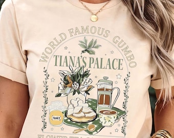 Disney Tiana's Palace T-shirt, Princess Tiana Flower Tea Cake Honey Shirt, The Princess and The Frog Tee, Disneyland Matching Shirt