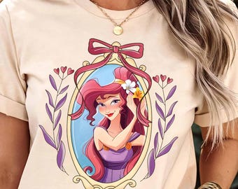Comfort Color® Megara Coquette Bow Shirt, Greek Myth Princess Shirt, Megara Hercules Shirt, Megara Coquette Floral Shirt, Megara Mirror Tee