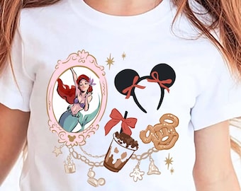 Ariel Coquette Bows Comfort Color® shirt, Retro Disney Ariel Princess Shirt, Princess Shirt, Disney Trip T-Shirt, Little mermaid shirts