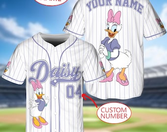 Custom Disney Daisy Duck Collection Baseball Jersey shirt, Disney Daisy Duck Jersey, Disneyland Baseball Team Matching Outfit, Birthday Gift
