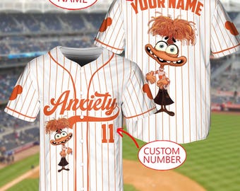 Anxiety Inside Out Jersey Shirt, Inside Out Character Jersey Shirt, I’m Fine Everything is Fine Tee, Inside Out Anxiety Jersey Baseball Tee
