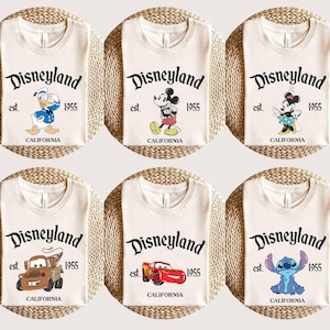 Retro Disneyland Est 1955 Shirt, Disney All Characters Shirt,Mickey And Friends Shirt, Disney Group Shirt, Disney Family Shirt, Disney Trip