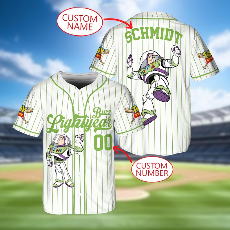 Custom Disney Buzz Lightyear Toy Story Baseball Jersey, Baseball Jersey ...