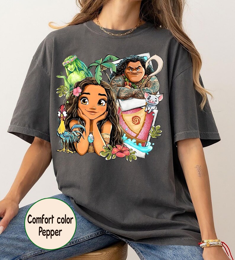 Disney Princess Moana Retro T-Shirt, Disney Princess Moana, Maui Tee, Disney Moana Princess Shirt, Magic Kingdom Park, Disney Princess Tee image 3