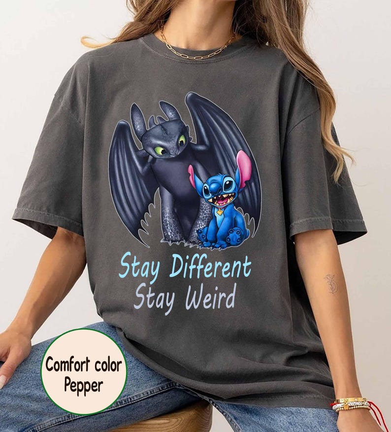 Funny Stitch and Toothless Stay Different Stay Weird Shirt, Vintage How ...