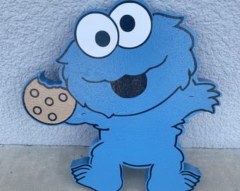 Hand Painted Cookie Monster Foam Decoration - 24" Party Prop