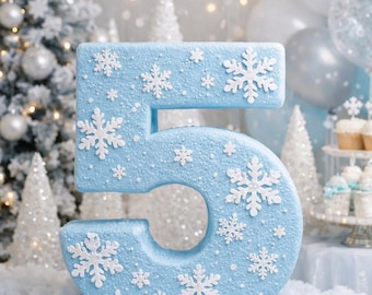 Huge Frozen Winter Theme Birthday number decoration little kids party