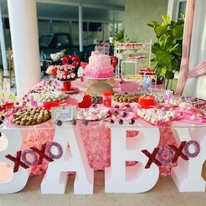 Letras para baby shower/Decoración para baby shower/Letras de poliestireno de 76 cm para mesa/Letras 3D gigantes y altas/Decoración para baby shower de niño o niña/Género neutro