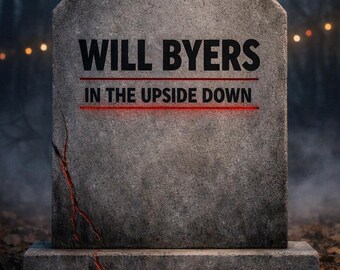 Faux tombstone Stranger things inspired Halloween decor