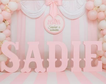 Custom Circus Theme Name Stand Up letters 30" tall