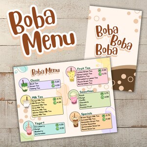 Boba Menu for Dramatic Play Area - PDF Datei zum ausdrucken