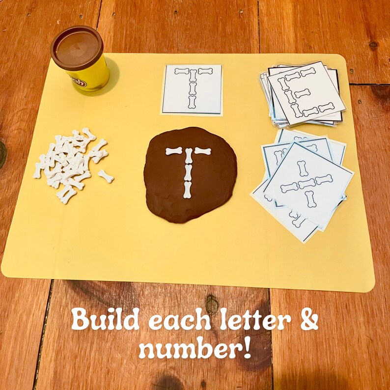 Bone Alphabet & Number Cards PDF Printable File Instant Download Etsy