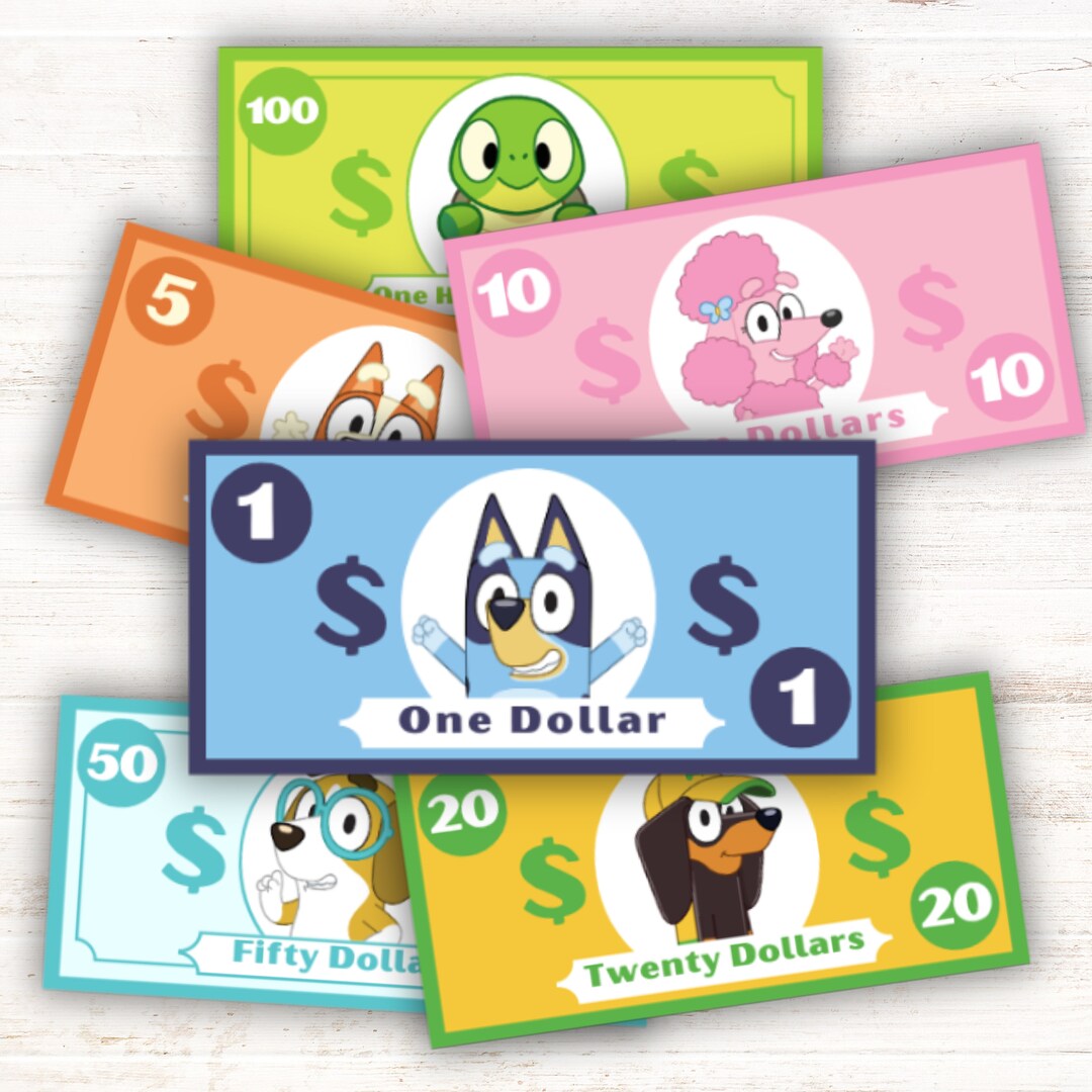 Bluey Pretend Money for Dramatic / Pretend Play Area PDF Printable ...