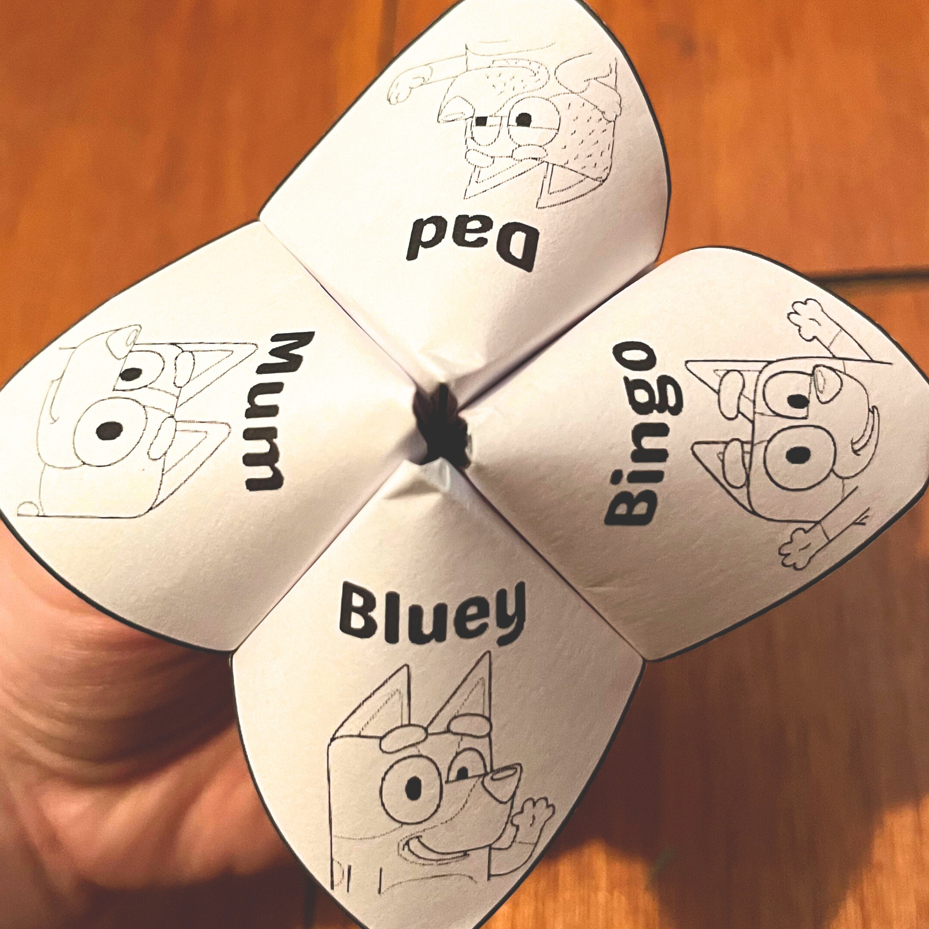 Bluey Fortune Teller Printable Blank or Prefilled Fortunes Etsy