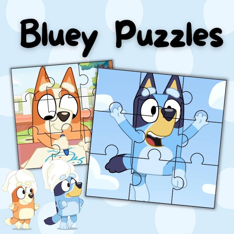 15 Bluey Puzzles PDF Printable Files Instant Download - Etsy