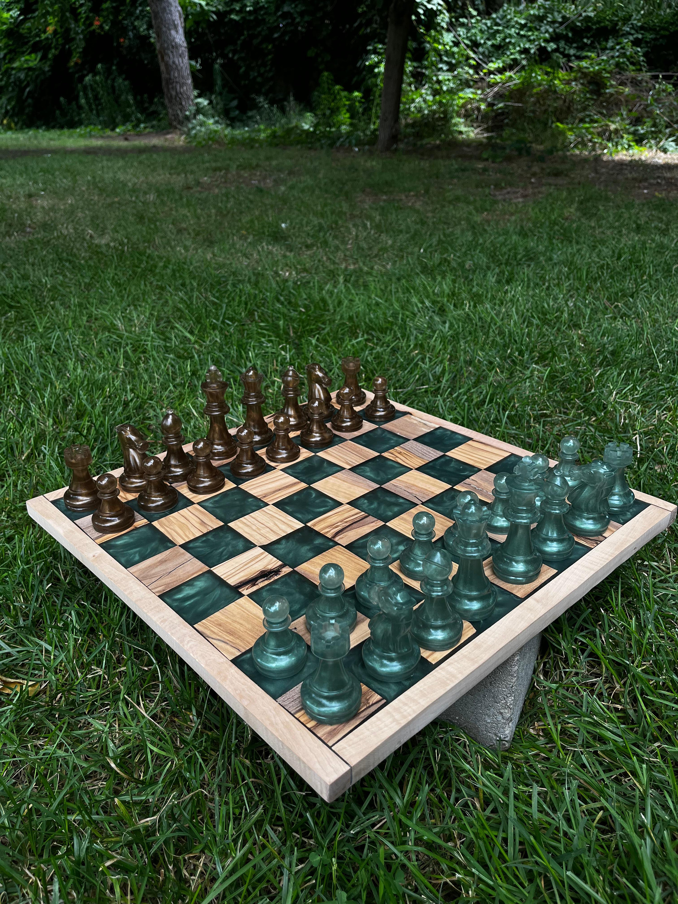 IMIKEYA Doppelseitiges Holz-Schachbrett - Für Chinesisches Schach & Gobang Spiele